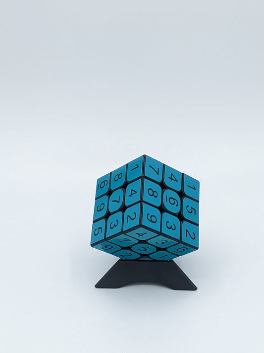 3x3x3 Turquoise Blue Sudoku Cube | Puzzle | Handmade