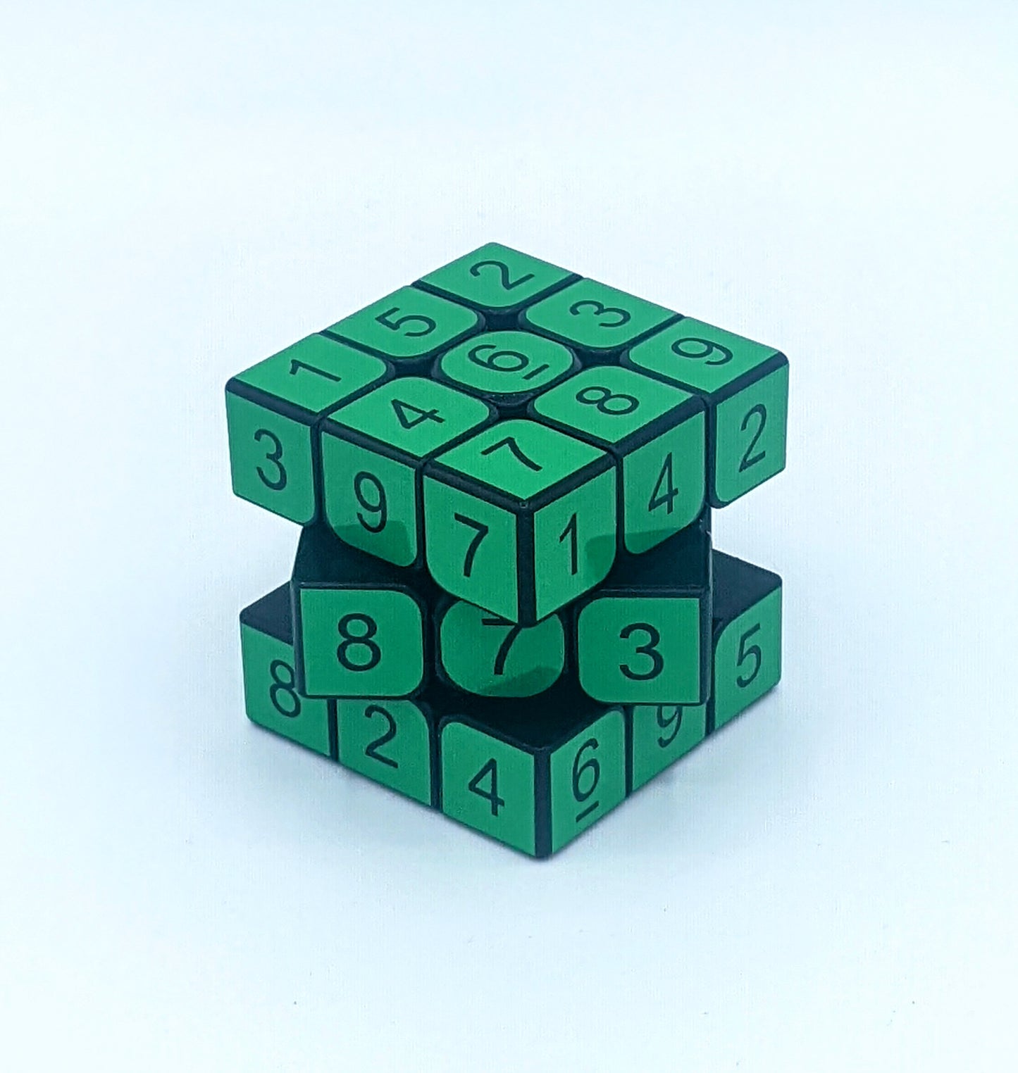 3x3x3 Light Green Sudoku Cube | Puzzle | Handmade