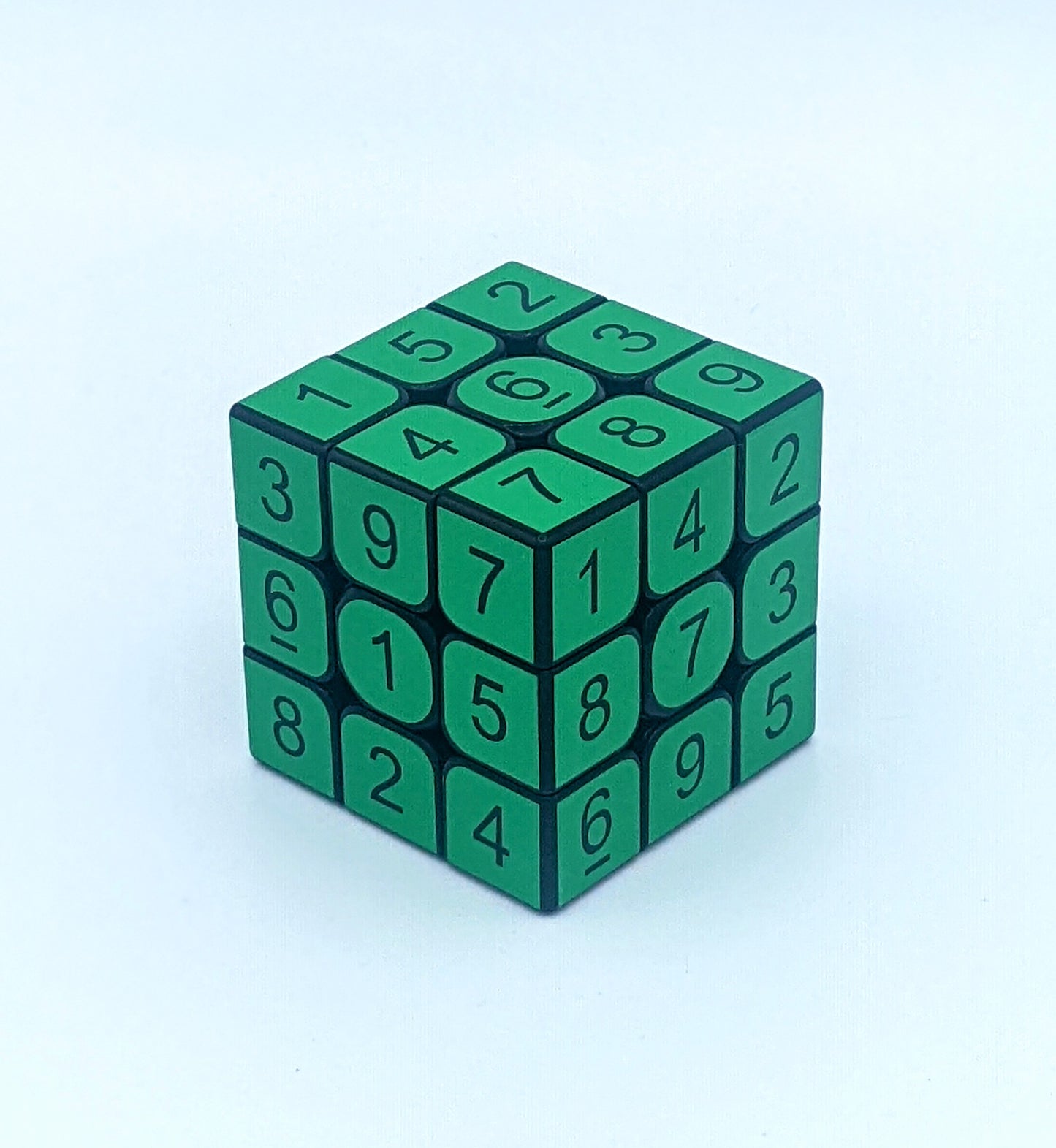 3x3x3 Light Green Sudoku Cube | Puzzle | Handmade