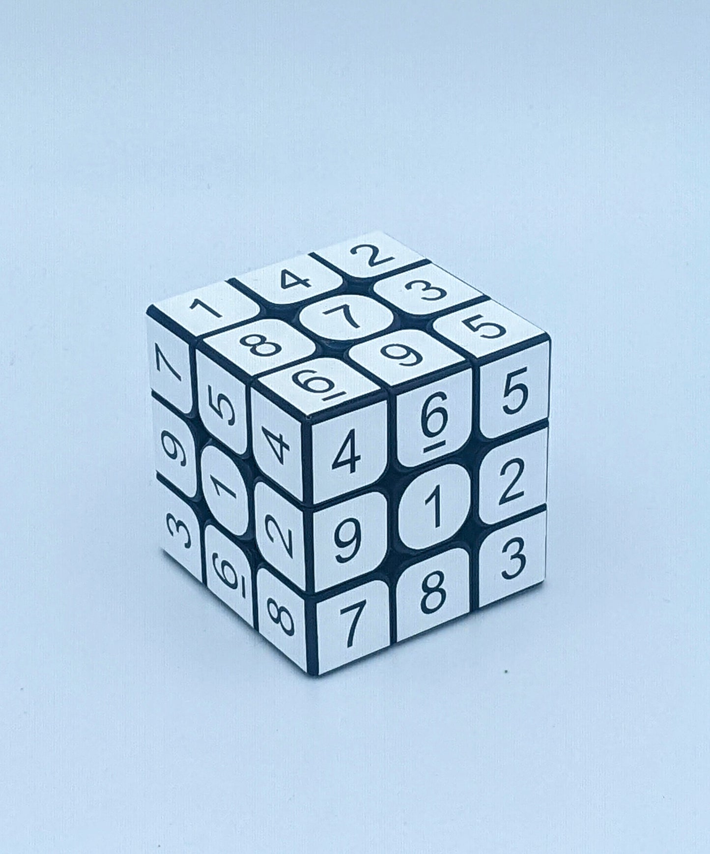 3x3x3 White Sudoku Cube | Puzzle | Handmade