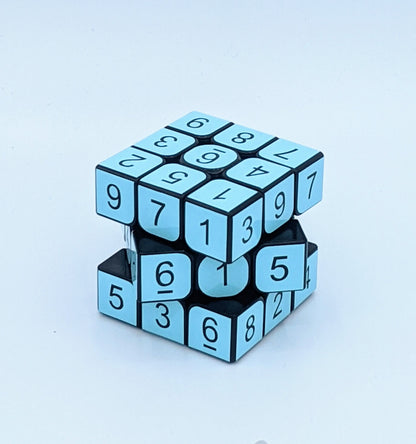 3x3x3 Pastel Turquoise Sudoku Cube | Puzzle | Handmade
