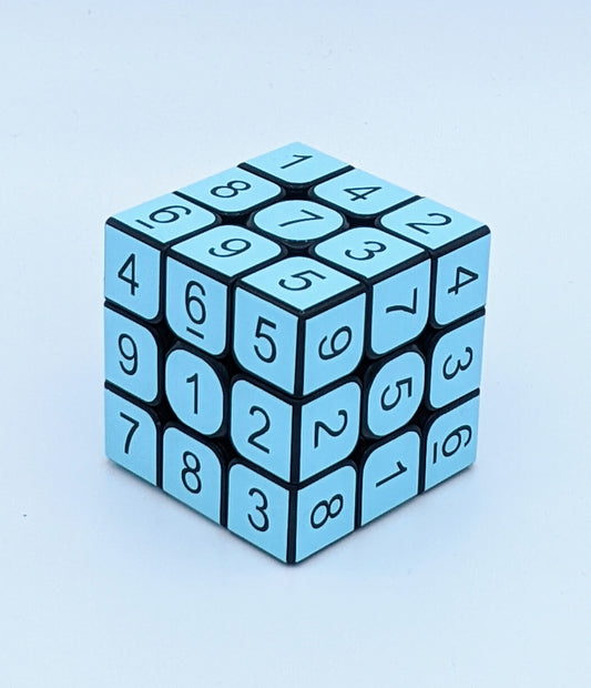 3x3x3 Pastel Turquoise Sudoku Cube | Puzzle | Handmade