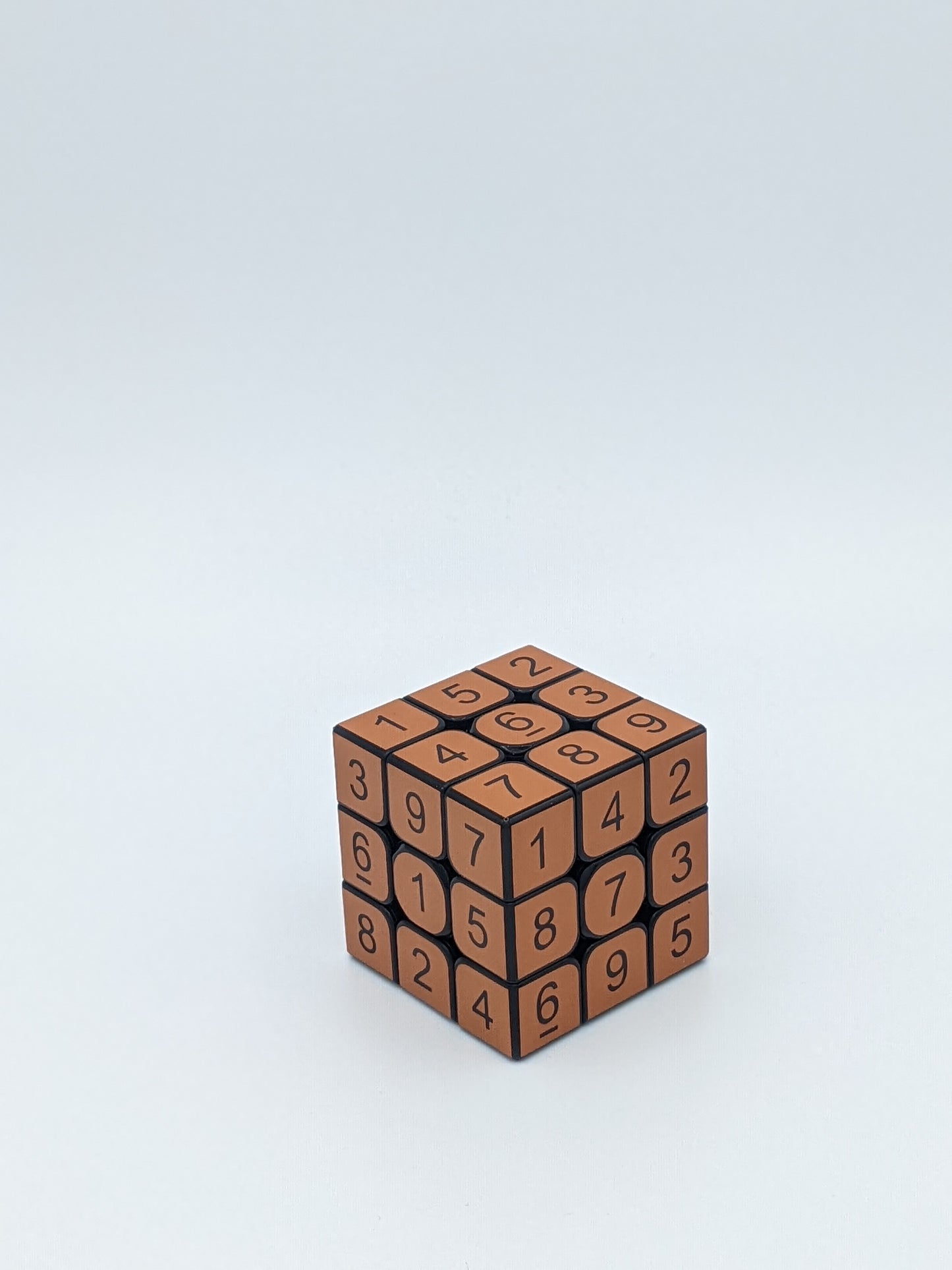 3x3x3 Nut Brown Sudoku Cube | Puzzle | Handmade