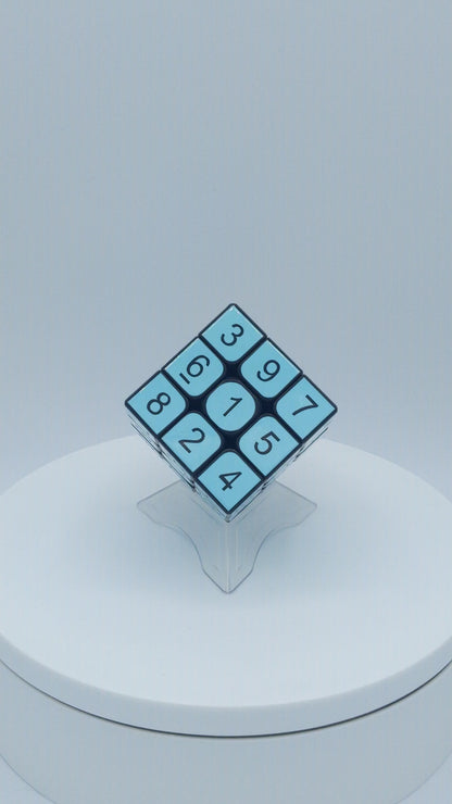 3x3x3 Pastel Turquoise Sudoku Cube | Puzzle | Handmade