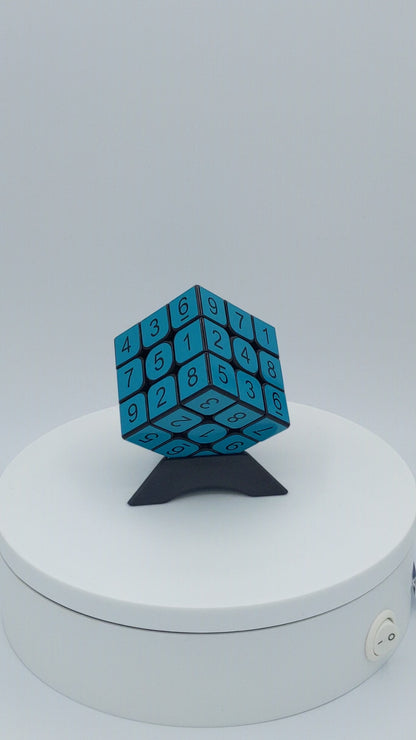 3x3x3 Turquoise Blue Sudoku Cube | Puzzle | Handmade