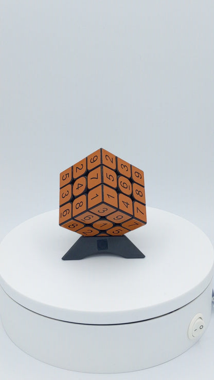 3x3x3 Nut Brown Sudoku Cube | Puzzle | Handmade