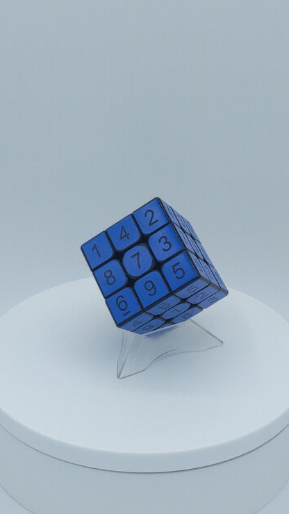 3x3x3 Signal Blue Sudoku Cube | Puzzle | Handmade